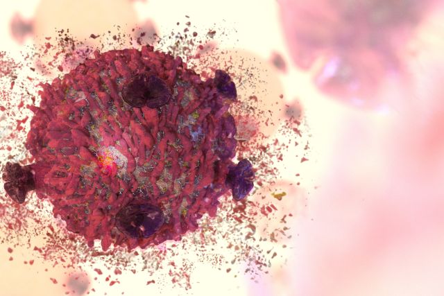 Krebszellen selbstzerstörende Krebsheilung Behandlung T-Zell-Lymphozyten töten Tumore 3D-Rendering