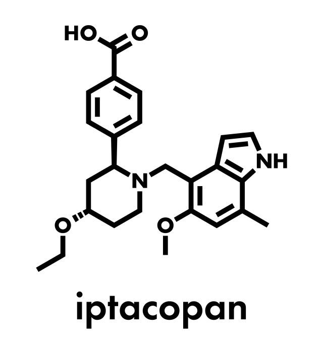 Chemische Strukturformel von Iptacopan, einem pharmazeutischen Wirkstoff