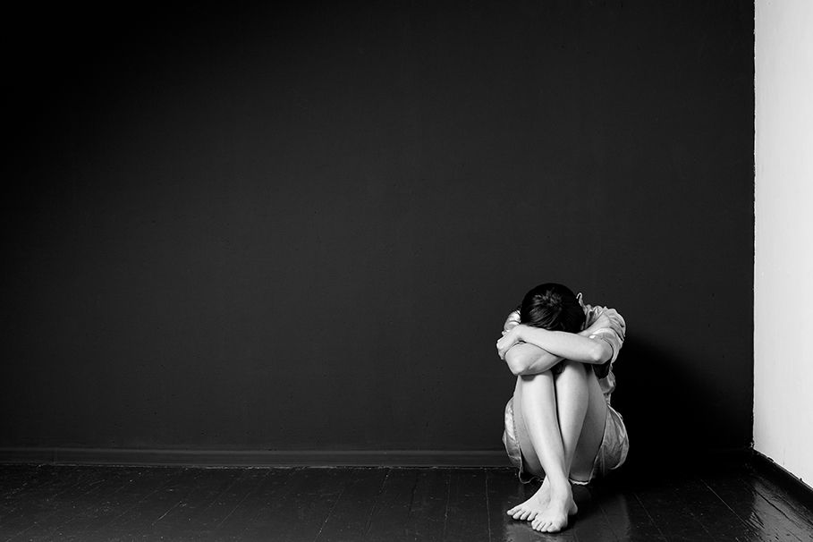 Depressive Frau