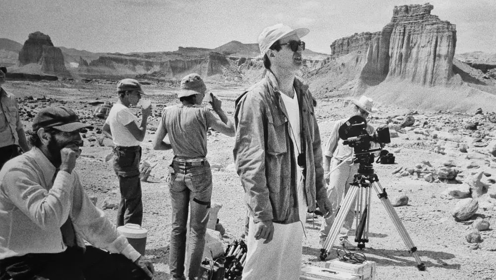 Wim Wenders am Filmset von Paris, Texas