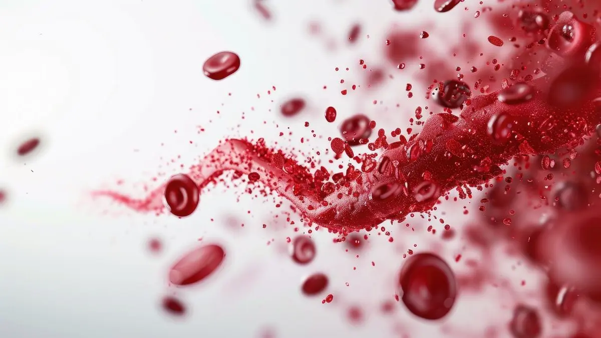Visualisierung von roten Blutzellen als Symbol fuer Eisenmangel und Eiseninfusion in der Schwangerschaft