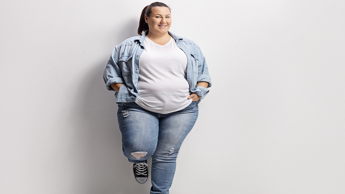 Übergewichtige Frau mit Adipositas
