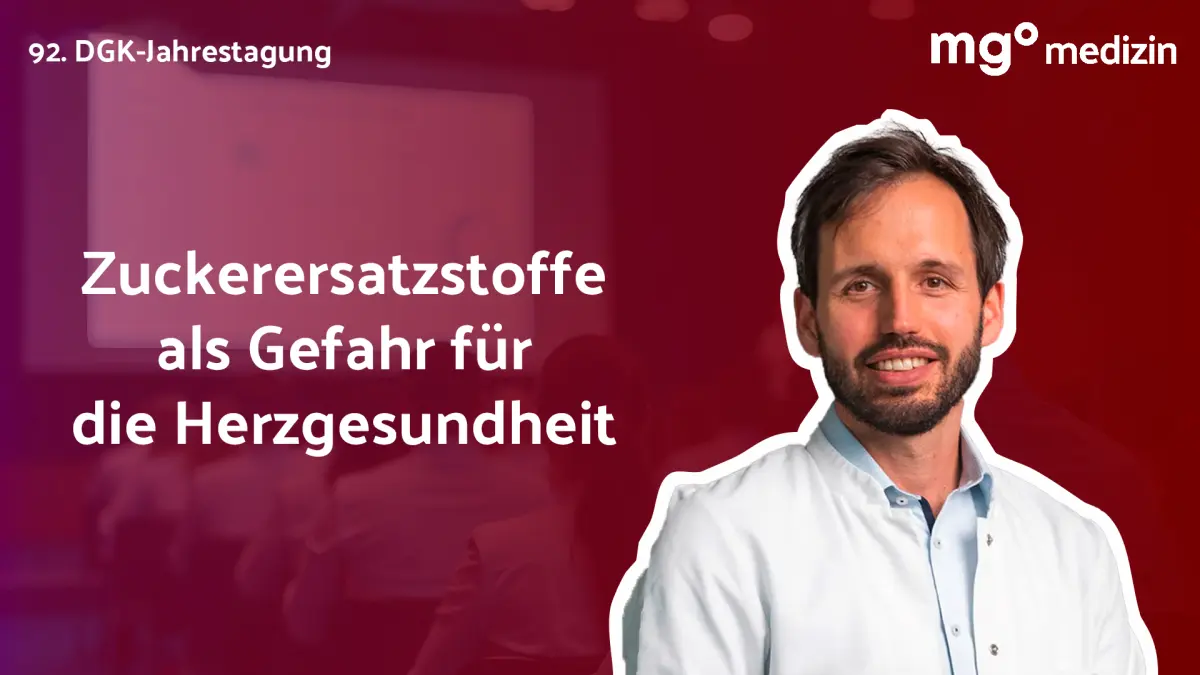 PD Dr. Marco Witkowski spricht über kardiovaskuläre Risiken von Zucker und Zuckerersatzstoffen wie Erythritol und Xylitol auf der DGK-Jahrestagung